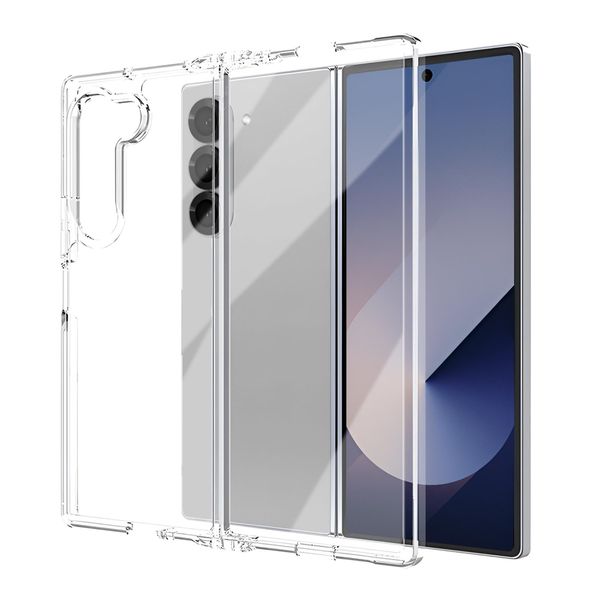 Avizar, Custodia Protettiva Ibrida Per Galaxy Z Fold6 Con Cornice In Silicone, Trasparente-image