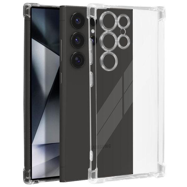 Avizar, Custodia Bumper Per Samsung Galaxy S24 Ultra Antiurto Con Angoli, Trasparente-image