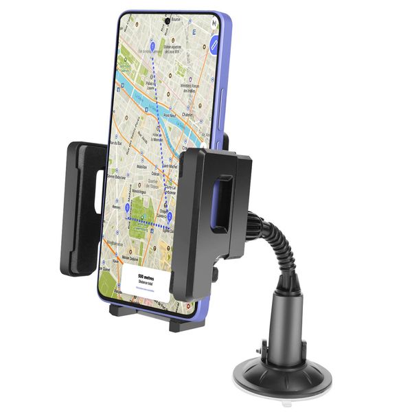 Avizar, Attacco A Ventosa Per Smartphone Flessibile E Ruotabile Per Auto, Nero-image