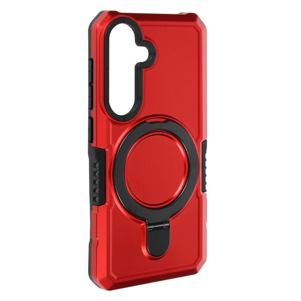 Avizar, Custodia Ibrida Antiurto Per Samsung Galaxy S24 / S25 Con Anello Di Fissaggio, Rosso-image