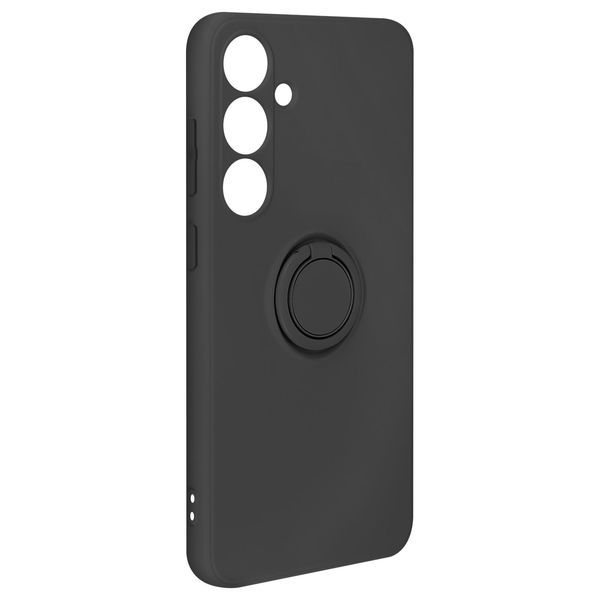 Avizar, Custodia Soft Touch Con Supporto Ad Anello Per Samsung Galaxy S24 Plus, Nero-image