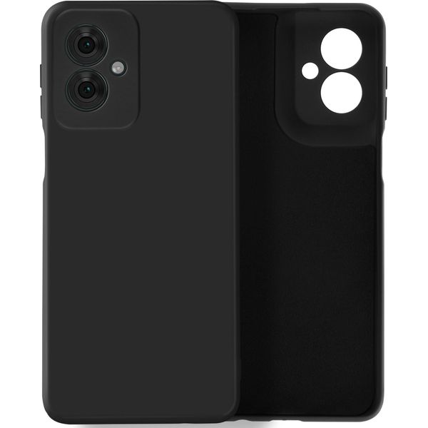 Avizar, Custodia Semirigida In Silicone Soft Touch Per Motorola Moto G55, Nero-image