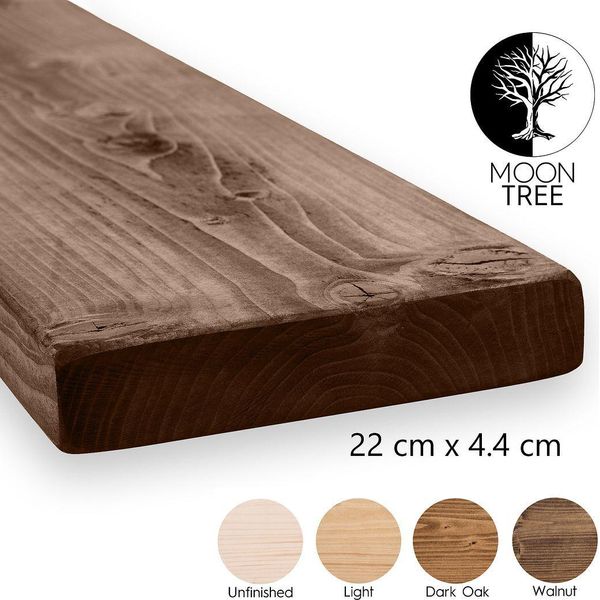 Moontree | Mensola Da Parete In Legno Rustico Liden, 22X4,4X70Cm, Noce | Mensola Da Appendere, Mensola Da Parete In Legno Per Il Soggiorno-image