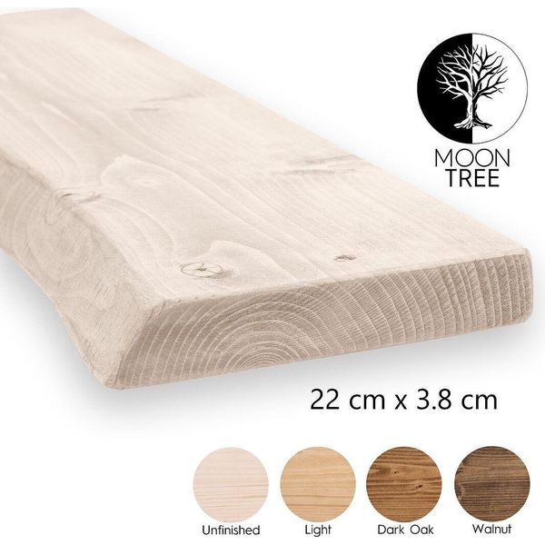 Moontree | Mensola Da Parete In Legno Rustico Aksel, 40Cmx22Cmx3,8Cm, Non Cerato | Mensola Da Appendere, Mensola Da Parete In Legno Per Il Soggiorno-image