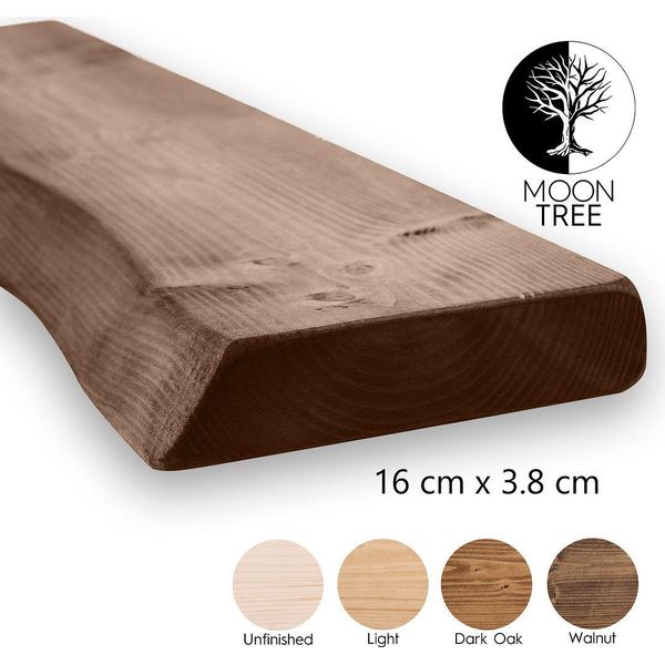 Moontree | Scaffale Da Parete In Legno Rustico Vasteras, 160Cmx16Cmx3,8Cmxlegno | Scaffale Da Appendere, Scaffale Da Parete In Legno Per Il Soggiorno-image