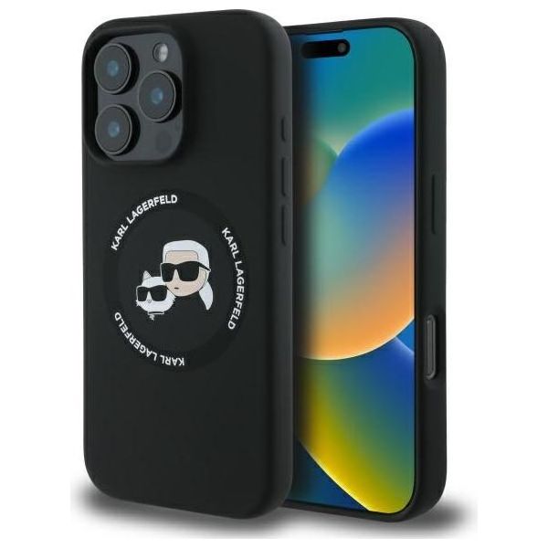 Karl Lagerfeld Klhmp16Xskchtck Iphone 16 Pro Max 6.9 Czarny/Nero Custodia Rigida In Silicone Karl&Choupette Teste Magsafe-image