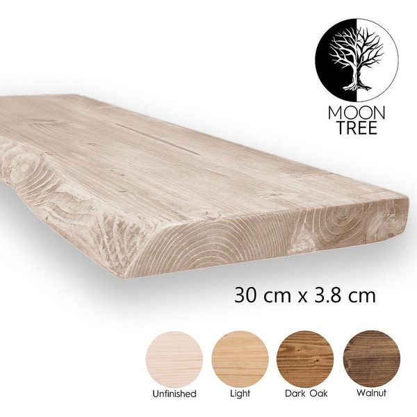 Moontree | Mensola Da Parete In Legno Rustico Elvar, 30Cmx3,8Cmx70Cm, Non Cerato | Mensola Da Appendere, Mensola Da Parete In Legno Per Il Soggiorno-image