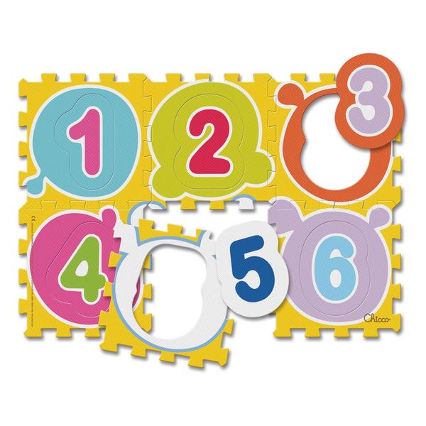 Chicco Tappetino Puzzle Numeri 6 Pezzi Tappetino Gioco Lavabile +12M-image