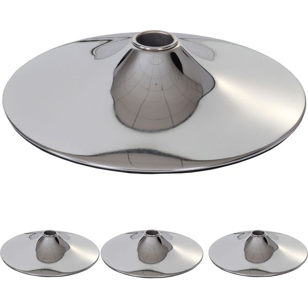 Set Di 4 Piastre Per Piedi Piede Per Sgabello Da Bar Sgabello Da Bar Sedia Girevole Sedia Da Pranzo, Cromo ~ Ø 45Cm-image