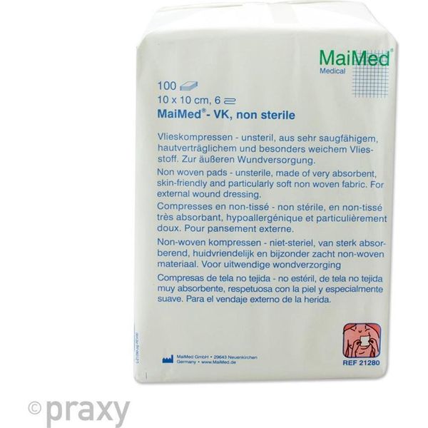 Maimed Compresse In Tessuto Non Tessuto Non Sterili A 6 Strati 100 Pezzi 7,5 X 7,5 Cm-image