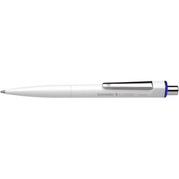 Schneider SN3273 10Er Kugelschreiber K3 Biosafe Weiß Schreibfarbe Blau-image