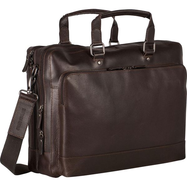 Leonhard Heyden Cartella Laptop Bag Con Scomparto Per Laptop Dakota Zipped Briefcase 2 Compartments Brown Marrone-image