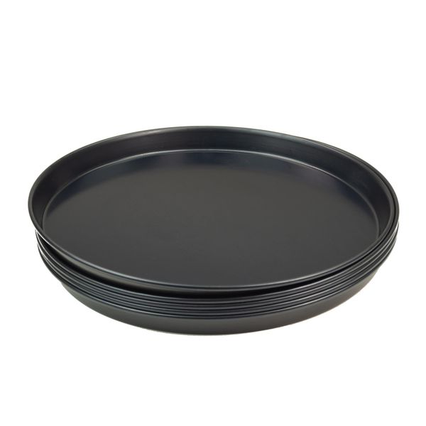 5 Pezzi Vassoio Per Pizza Rotondo In Metallo Blu Ø 36 Cm Qualità Professionale Pesante-image