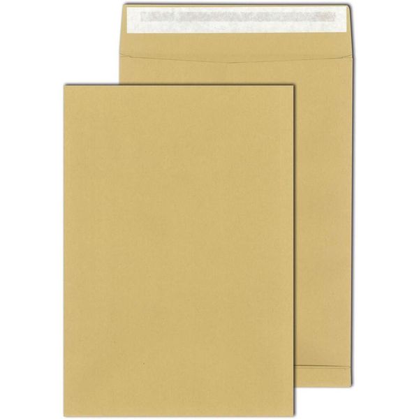 Mailmedia 30007088 Mailmedia Faltenversandtaschen Din B4 Ohne Fenster Braun 100 St.-image