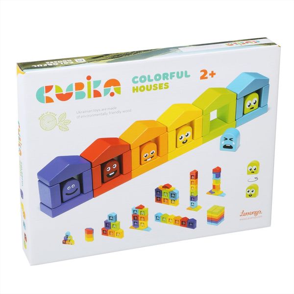 Cubika 14866 Case Colorate - Kit In Legno 30 Pezzi-image