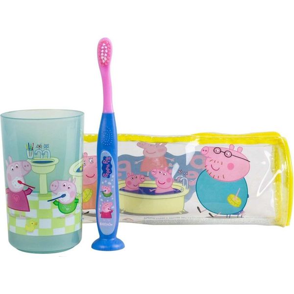 Tinokou, Set Di Spazzolini Da Denti Con Tazza - Set Per Bambini - Peppa Pig, Giallo-image