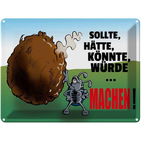 Vianmo Insegna Di Latta 30X40 Cm Sollte HäTte KöNnte Machen-image