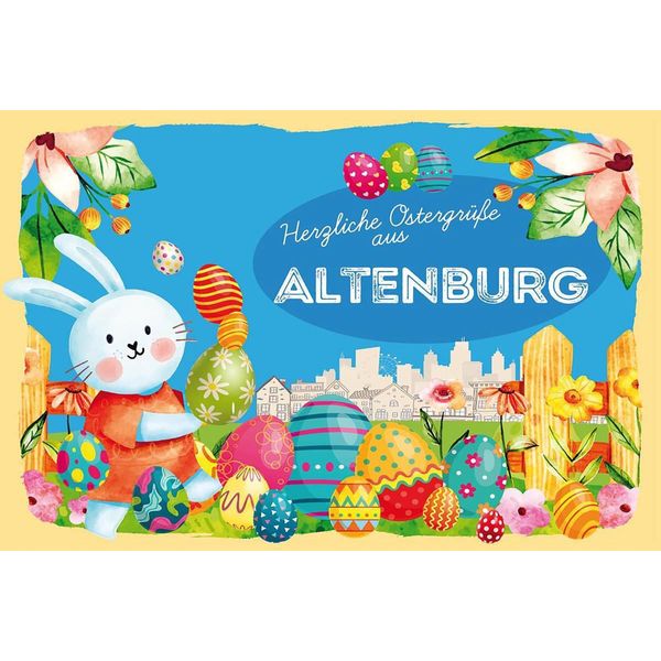 Vianmo Insegna In Legno 12X18 Cm OstergrüßE Altenburg-image
