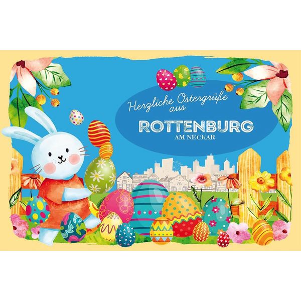 Vianmo Insegna In Legno 12X18 Cm OstergrüßE Rotenburg Am Neckar-image