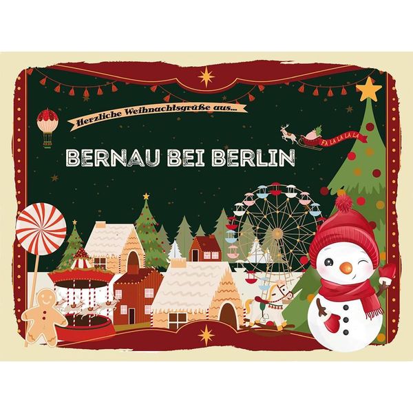 Vianmo Insegna In Legno 30X40 Cm GrüßE Bernau Bei Berlin-image