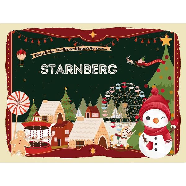 Vianmo Insegna In Legno 30X40 Cm Weihnachten GrüßE Starnberg-image