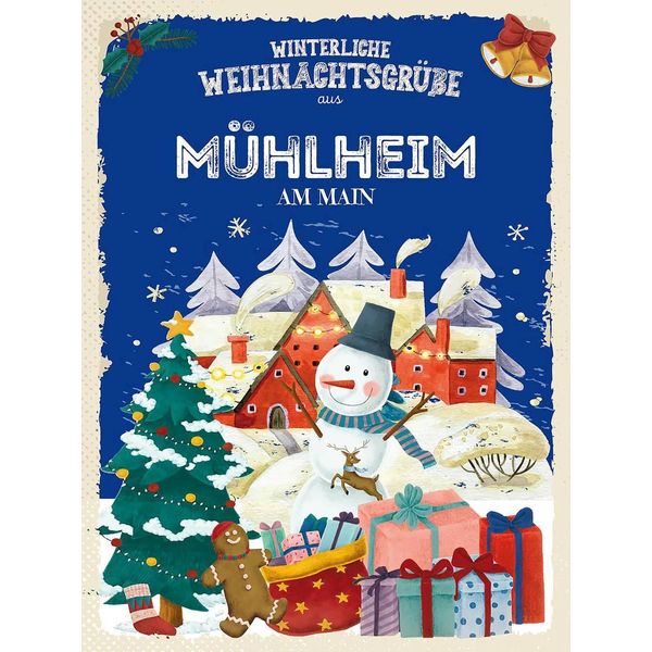 Vianmo Insegna In Legno 40X30 Cm WeihnachtsgrüßE MÜLheim Am Main-image