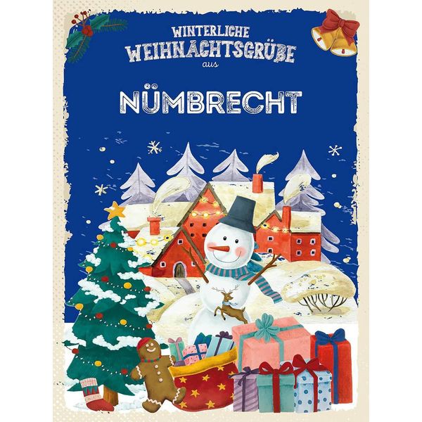 Vianmo Insegna In Legno 40X30 Cm WeihnachtsgrüßE NÜMbrecht-image