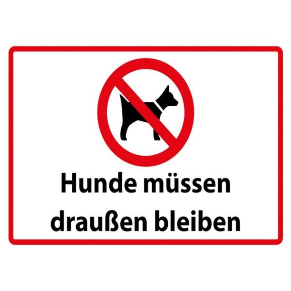 Vianmo Insegna In Legno 30X40 Cm Hunde MüSsen DraußEn Bleiben-image