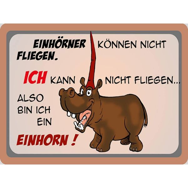 Vianmo Insegna In Legno 30X40 Cm Tiere Kann Nicht Fliegen Bin Einhorn-image