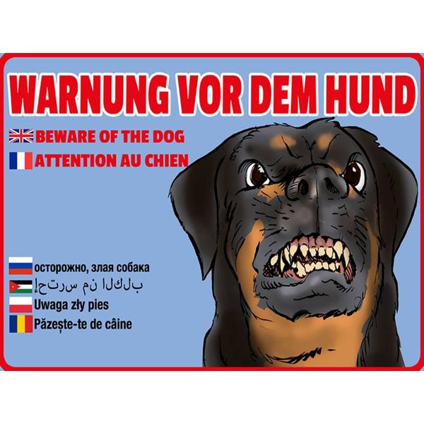 Vianmo Insegna In Legno 30X40 Cm Warnung Vor Hund Multi Sprachen-image