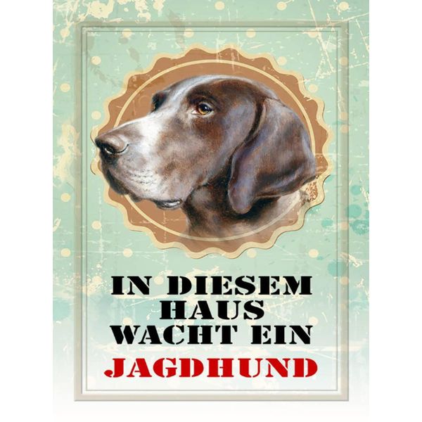 Vianmo Insegna In Legno 40X30 Cm Hund In Diesem Haus Wacht Ein Jagdhund-image