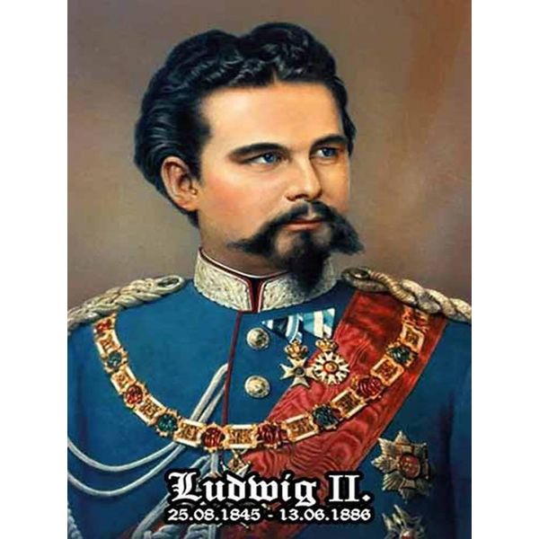 Vianmo Insegna In Legno 40X30 Cm Portrait Nostalgie KöNig Ludwig Ii-image