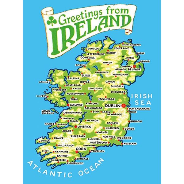 Vianmo Insegna In Legno 40X30 Cm Urlaub Greetings From Ireland Landkarte-image