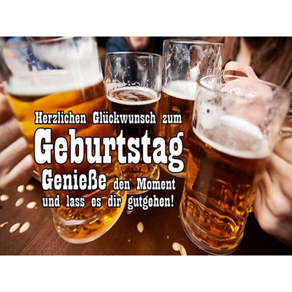 Vianmo Insegna In Legno 30X40 Cm GlüCkwunsch Zum Geburtstag Bier-image