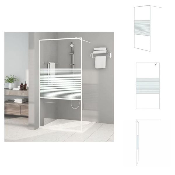 Vidaxl Schermo Doccia Per Cabina Doccia Bianco 100X195 Cm Esg Vetro Chiaro - Schermi Doccia-image