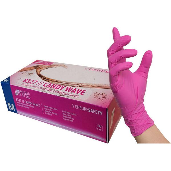 Nitras® 8327 Nitras® Unisex Einmalhandschuhe Candy Wave Lila GrößE M 100 St.-image