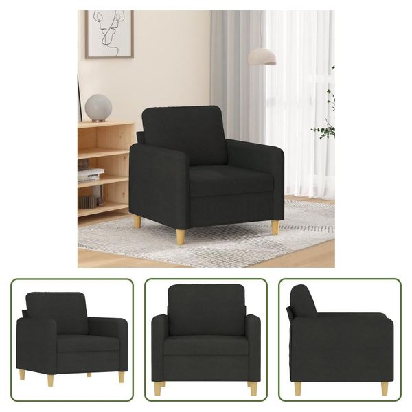 The Living Store Poltrona Nero 60 Cm Tessuto-image