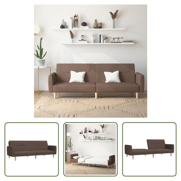 The Living Store Divano Letto 2 Posti In Tessuto Tortora-image