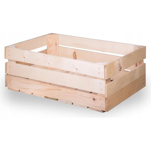 Nuove Cassette Per La Frutta Cassette Di Legno Cassette Per Il Vino Cassette Per Le Mele Naturale 60X40X20Cm-image