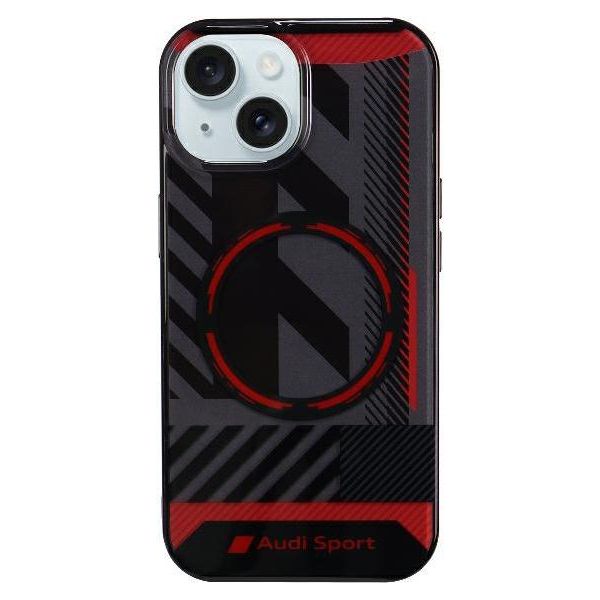 Audi Iml Sport Magsafe Case Iphone 15 / 14 / 13 6.1 Nero/Nero Custodia Rigida Au-Imlmip15-Rsq/D2-Bk-image