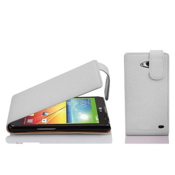 Cadorabo Custodia Protettiva Per Lg L70 (1A Sim) Custodia In Bianco Flip Case Custodia Per Cellulare Cover In Similcuoio-image