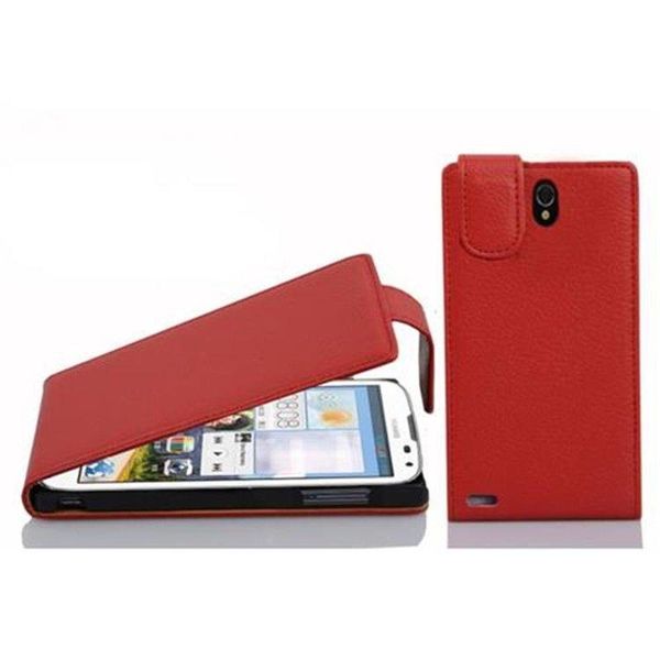 Cadorabo Custodia Protettiva Per Huawei Ascend G610 Custodia In Rosso Custodia Per Telefono Cellulare Flip Case Cover-image