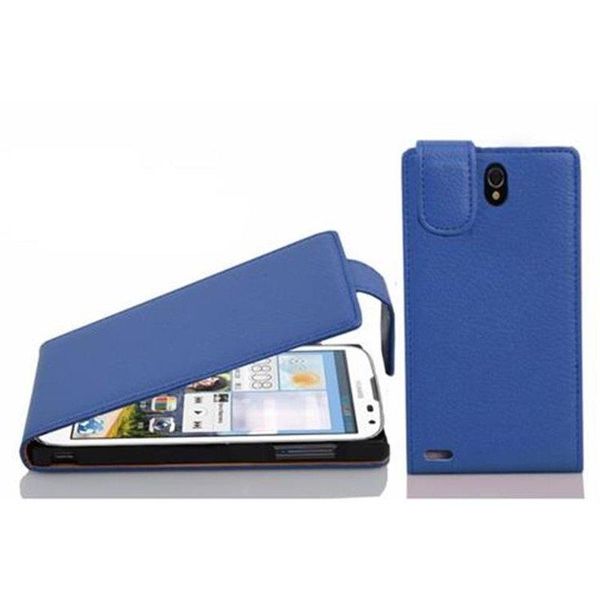 Cadorabo Custodia Protettiva Per Huawei Ascend G610 Custodia In Blu Flip Case Custodia Del Telefono Cellulare Copertura In Similcuoio-image