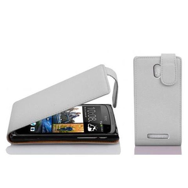 Cadorabo Copertura Protettiva Per Htc Desire 500 Custodia In Bianco Flip Case Custodia Del Telefono Cellulare Copertura In Similcuoio-image