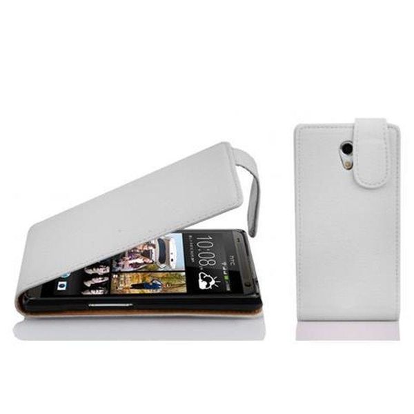 Cadorabo Copertura Protettiva Per Htc Desire 600 Custodia In Bianco Flip Case Custodia Del Telefono Cellulare Copertura In Similcuoio-image