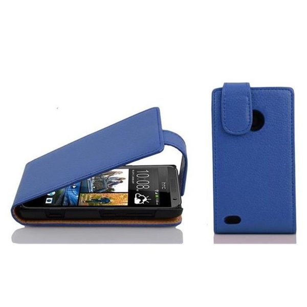 Cadorabo Custodia Protettiva Per Htc Desire 300 Custodia In Blu Flip Case Custodia Del Telefono Cellulare Copertura In Similcuoio-image