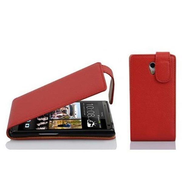 Cadorabo Custodia Protettiva Per Htc Desire 600 Custodia In Rosso Custodia Per Telefono Cellulare Flip Case Cover Imitazione Pelle-image
