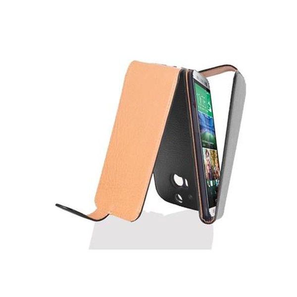 Cadorabo Custodia Protettiva Per Htc One M8 Custodia In Nero Custodia Per Telefono Cellulare Flip Case Cover Imitazione Pelle-image