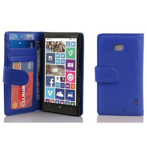 Cadorabo Cover Per Nokia Lumia 929 / 930 In Blu Back Cover Telefono Cellulare Protettivo Cover Libro Custodia Libretto Slot Per Schede-image