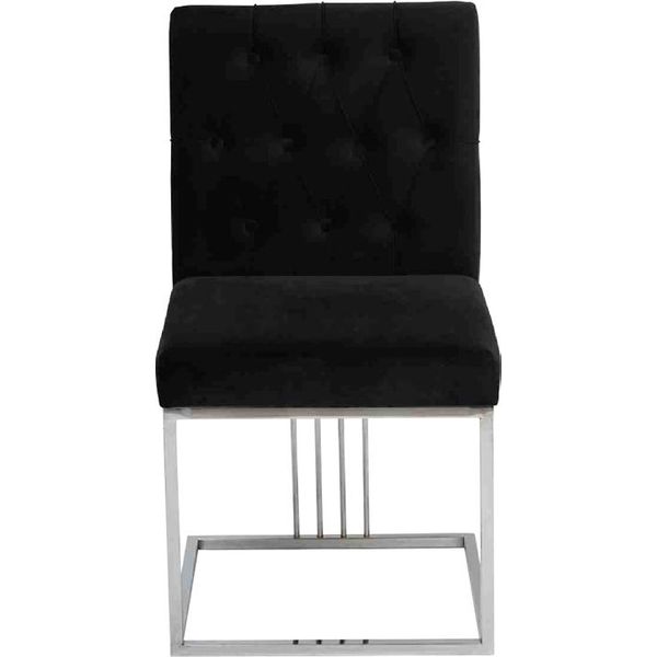 Poltrona Nera Mobili Da Sala Da Pranzo Di Design Sedie Da Pranzo Sedia In Acciaio Inox-image
